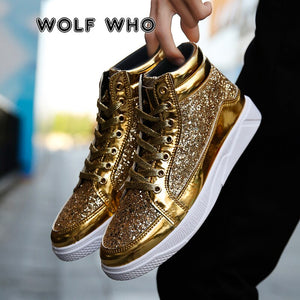 Gold hip hop store shoes